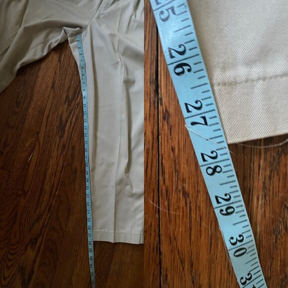 Vintage Lee 90s Pleated Twill Pants Beige 12P High Rise Cotton Workwear Neutral - Picture 11 of 17